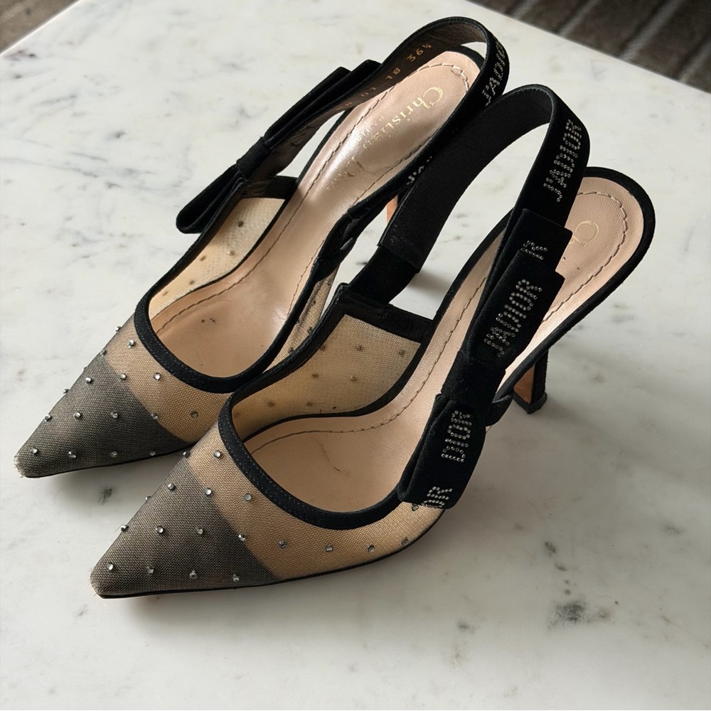 Dior j’Dior Rhinestone Slingback Heels - Picture 3 of 9